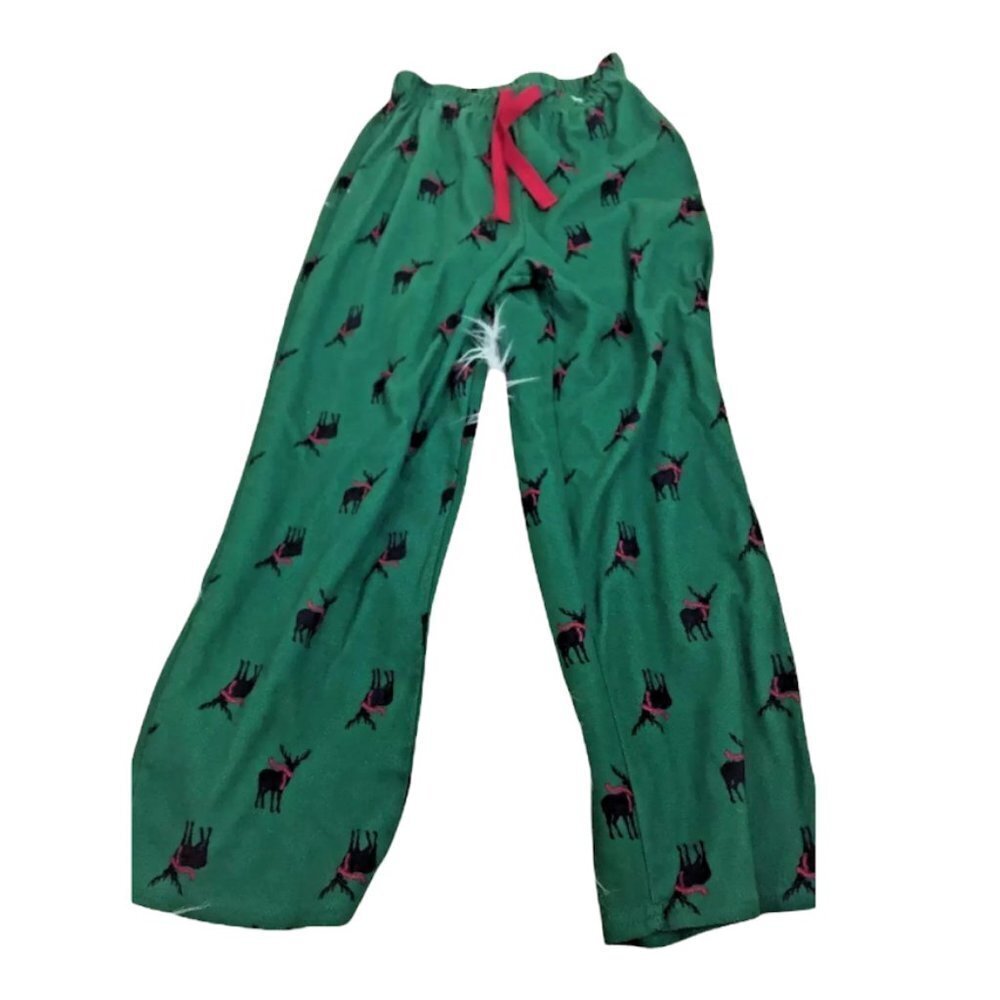 Target Pajama Pants Reindeer Casual Sleepwear Green Boys‎ Size 8